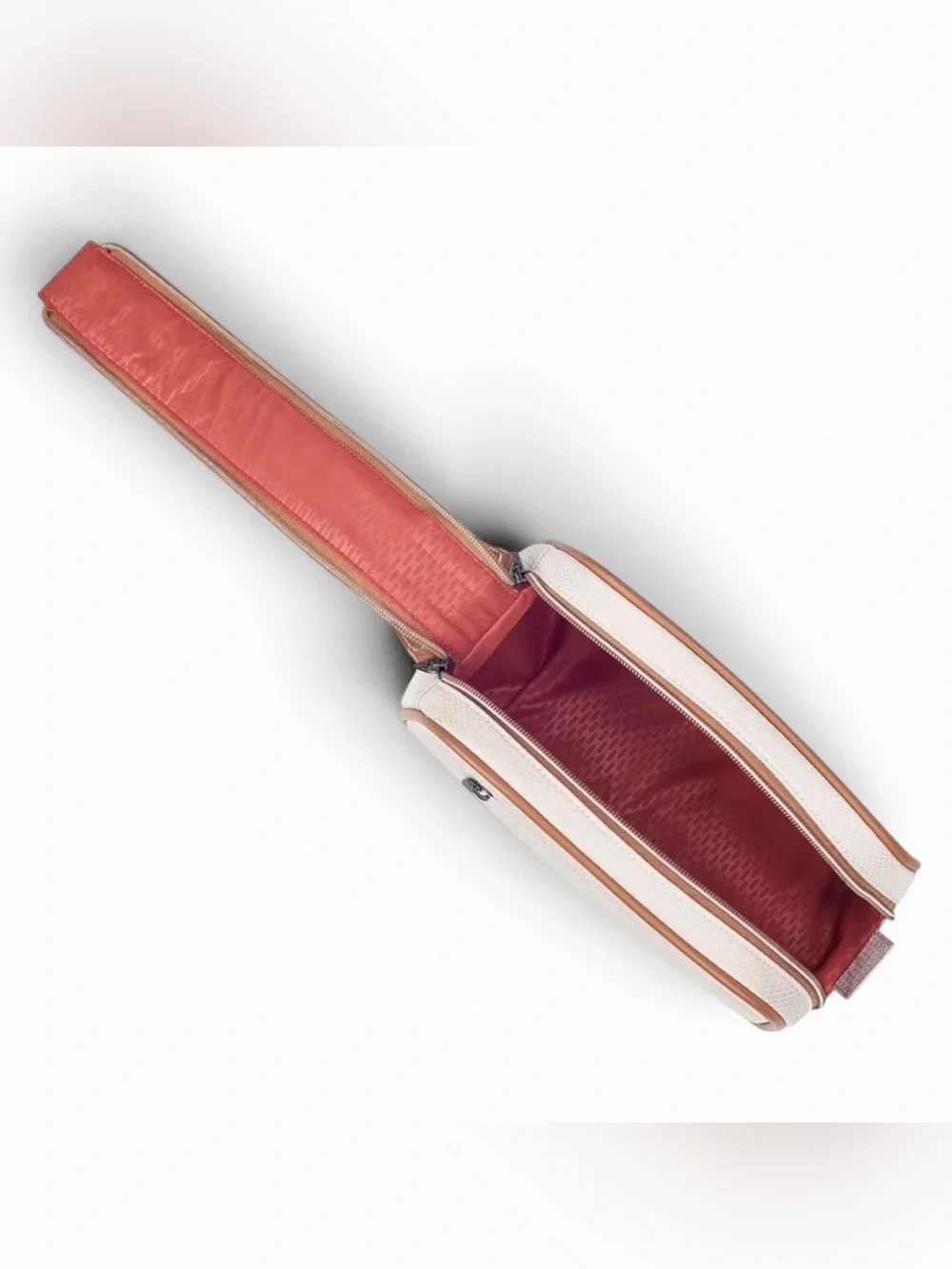Canvas Zip Makeup Pouch with Tan Trim - Women Cosmetic Bag